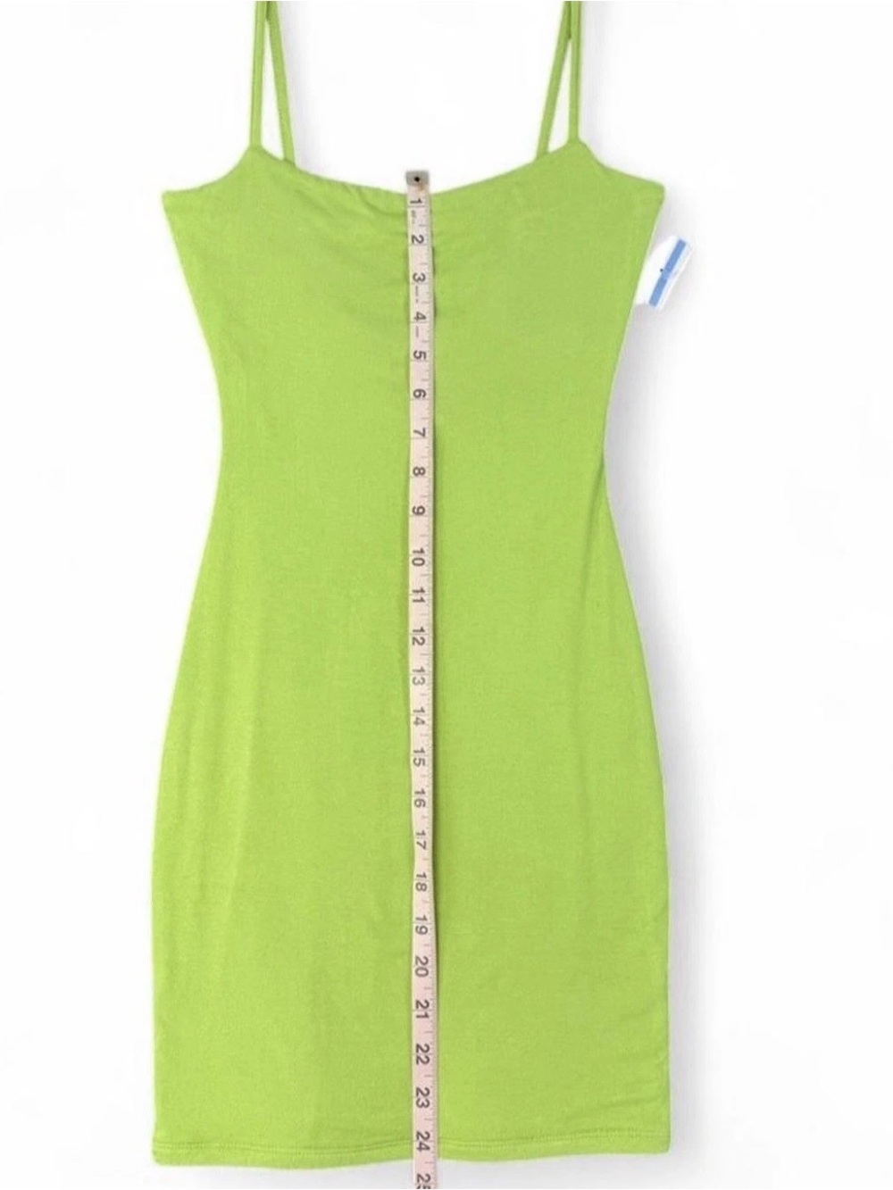 Naked Wardrobe Lime Green Sleeveless Cami Mini Dress Open Back Size S NEW - Picture 4 of 8